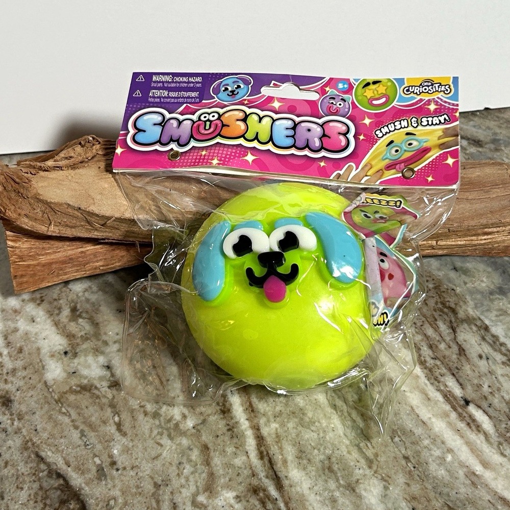 Orb Curiosities Smushers Emo Smers Dog Squeeze Squishy Ball Toy Green Blue 42422